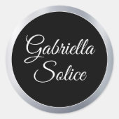Metallic Silver Shine Custom Monogram Stickers (Voorkant)