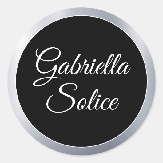 Metallic Silver Shine Custom Monogram Stickers (Voorkant)