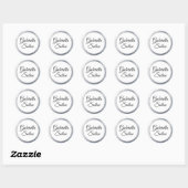 Metallic Silver Shine Custom Monogram Stickers (Vel)