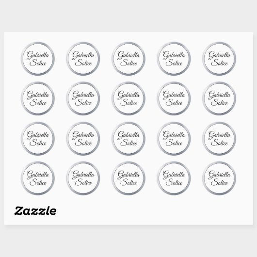 Metallic Silver Shine Custom Monogram Stickers (Vel)