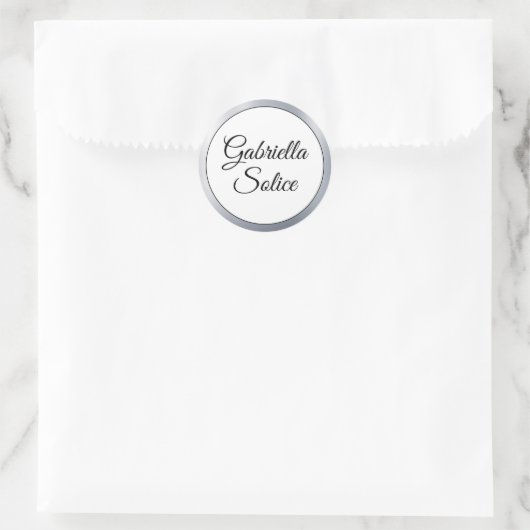 Metallic Silver Shine Custom Monogram Stickers (Tas)
