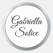 Metallic Silver Shine Custom Monogram Stickers (Voorkant)