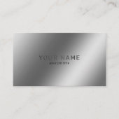 Metallic Silver Shiny Minimalistisch Social Media- Visitekaartje (Voorkant)