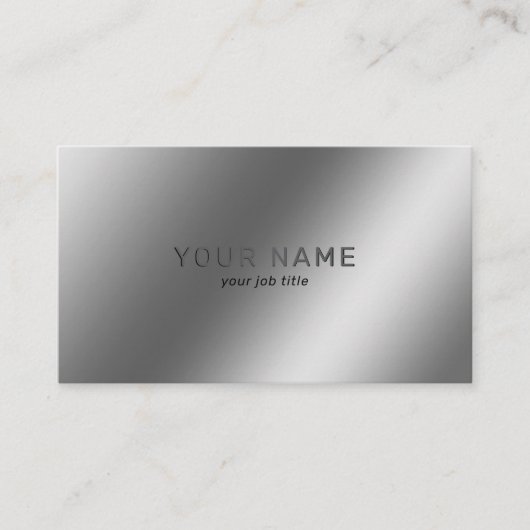 Metallic Silver Shiny Minimalistisch Social Media- Visitekaartje (Voorkant)