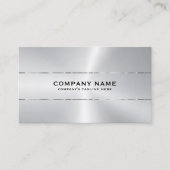 Metallic silver shiny stripe accent business card visitekaartje (Voorkant)