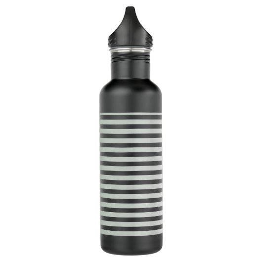 Metallic Silver Stripes Black Waterfles (Links)