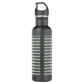 Metallic Silver Stripes Black Waterfles (Achterkant)