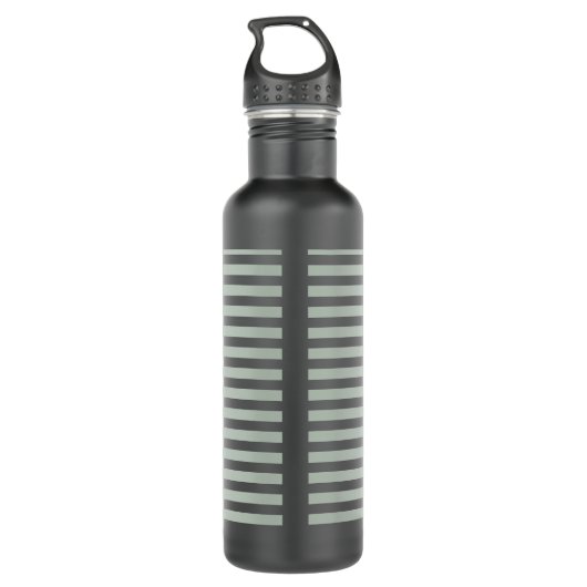 Metallic Silver Stripes Black Waterfles (Achterkant)