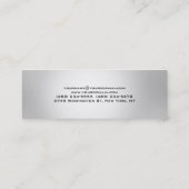 Metallic Silver Stylish Minimalist Professional Mini Visitekaartje (Achterkant)