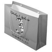 Metallic Silver Third Wedding Jubileum Groot Cadeauzakje (Voorkant Gekanteld)