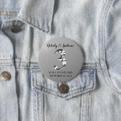 Metallic Silver Third Wedding Jubileum Ronde Button 7,6 Cm (In situ)
