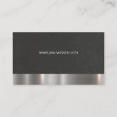 Metallic Silver Trim Black Wall textuur Visitekaartje (Achterkant)