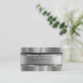 Metallic Silver Visitekaartje (Staand voorkant)