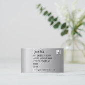 Metallic Silver Visitekaartje (Staand voorkant)