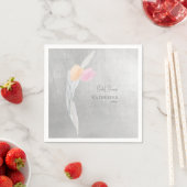 Metallic Silver Waterverf Tulip Cocktail Servet (Insitu)