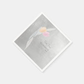 Metallic Silver Waterverf Tulip Cocktail Servet (Hoek)