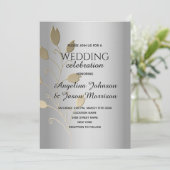 Metallic Silver Wedding Kaart (Staand voorkant)