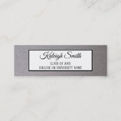 Metallic Silver White Afstuderen Invoegnaam Kaart Contactkaartje (Voorkant)