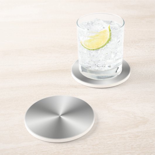 Metallic Silver Zandsteen Onderzetter (Zijkant)