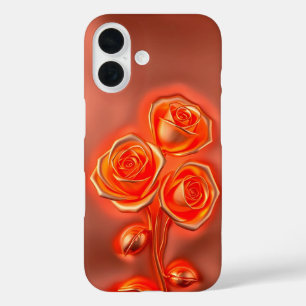 Metallic Sinaasappel Rozen Hoesje-Mate iPhone Case