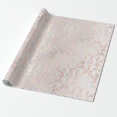 Metallic Skinny Roos Gold Blush Grey Silver Damask Cadeaupapier (Uitgerold)