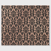 Metallic Skinny Roos Gold Copper Grey Black Damask Cadeaupapier (Vlak)