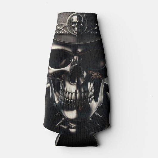 Metallic Skull Cowboy Bottle Cooler (Voorkant)