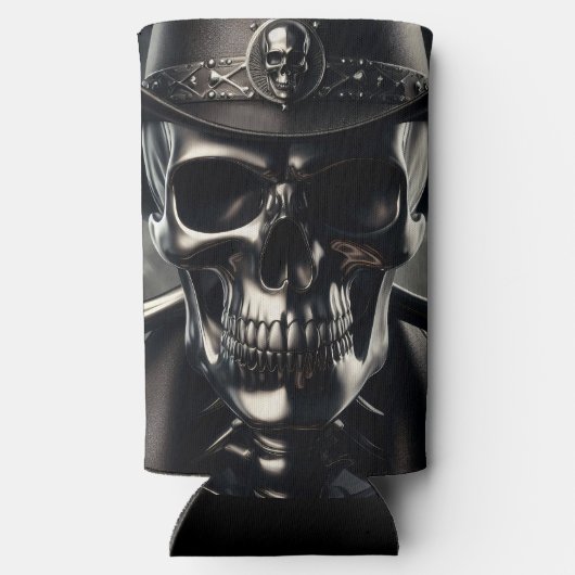Metallic Skull Cowboy Koelbox Seltzer Blikjeskoeler (Achterkant)