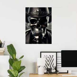 Metallic Skull Cowboy-Poster Poster