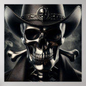 Metallic Skull Cowboy-Poster Poster (Voorkant)