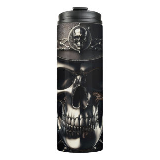 Metallic Skull Cowboy Thermal Tumbler Thermosbeker