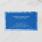 Metallic Sky Blue Rain Drops Zilveren accenten Visitekaartje (Achterkant)