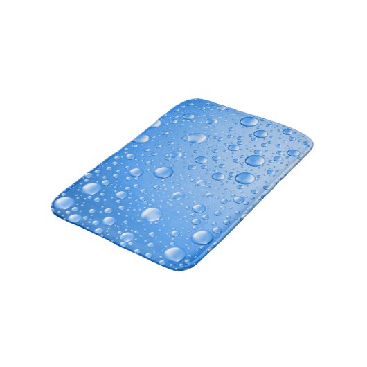 Metallic Sky Blue Rain druppels Badmat (Gekanteld)