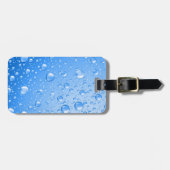 Metallic Sky Blue Rain druppels Bagagelabel (Voorkant horizontaal)