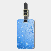 Metallic Sky Blue Rain druppels Bagagelabel (Voorkant verticaal)