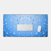 Metallic Sky Blue Rain druppels Bureaumat (Keyboard & Muis)