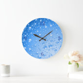 Metallic Sky Blue Rain druppels Grote Klok (Huis)