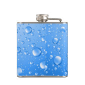 Metallic Sky Blue Rain druppels Heupfles (Achterkant)