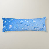 Metallic Sky Blue Rain druppels Lichaamskussen (Achterkant)