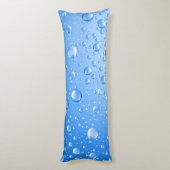 Metallic Sky Blue Rain druppels Lichaamskussen (Achterkant (Verticaal))