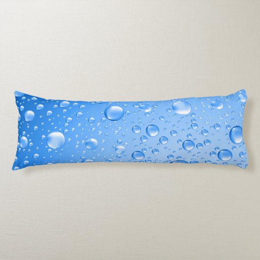 Metallic Sky Blue Rain druppels Lichaamskussen (Voorkant)