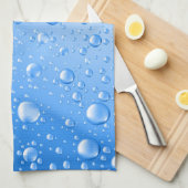 Metallic Sky Blue Rain druppels Theedoek (Quarter Fold)