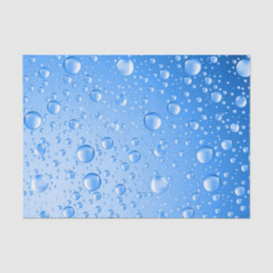 Metallic Sky Blue Rain druppels Tissuepapier