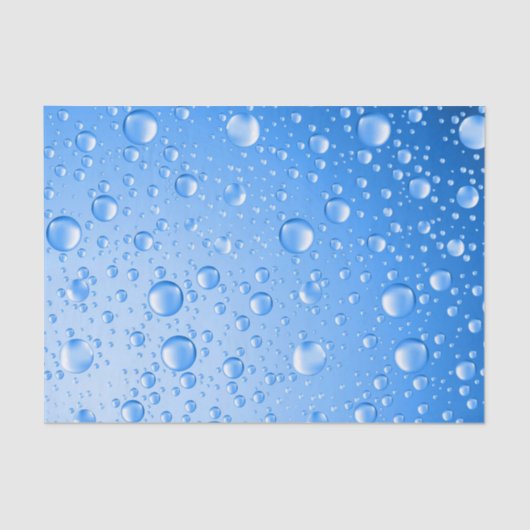 Metallic Sky Blue Rain druppels Tissuepapier (Voorkant)