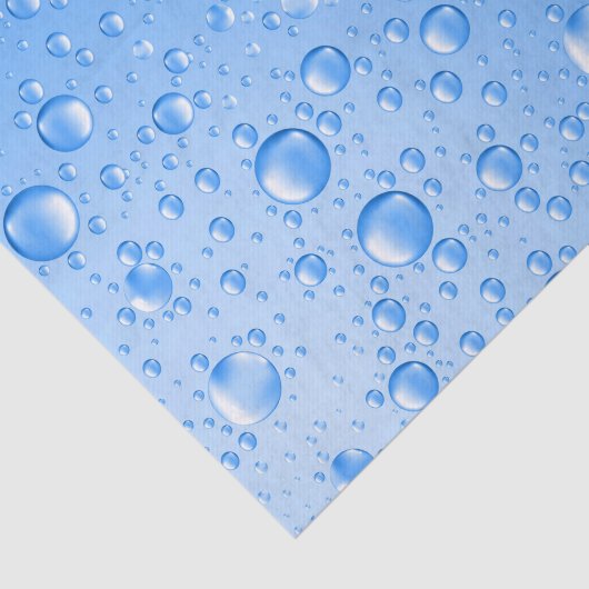 Metallic Sky Blue Rain druppels Tissuepapier (Detail)
