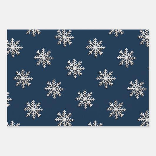 Metallic sneeuwvlok inpakpapier (Voorkant 2)