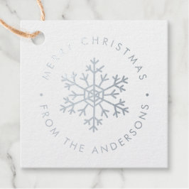 Metallic Snowflake Klantenfoto Kerstmis Bedankjes Labels