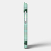 Metallic Soft Green Stripes Patroonmonogram Case-Mate iPhone Case (Achterkant / Links)