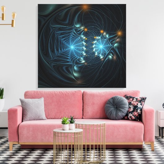 Metallic spider Webs Canvas Afdruk (Insitu (Woonkamer))