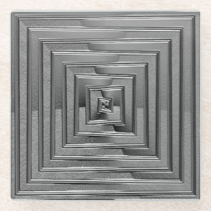 Metallic Squares Glazen Onderzetter
